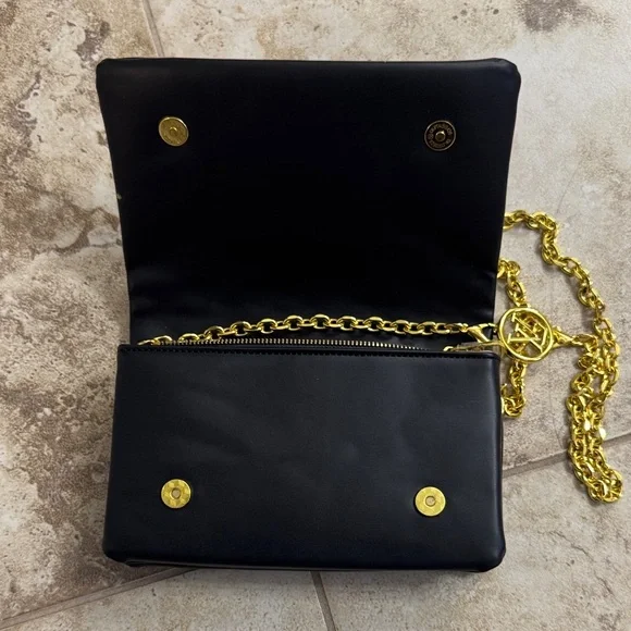 Perfect condition Black Clutch with Gold Chain - Picture 2 of 4
